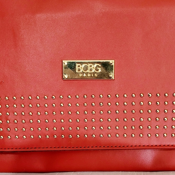 Vintage BCBG Paris Long Wallet Faux Leather Red Special Occasions Cocktail Pa… - Picture 3 of 9